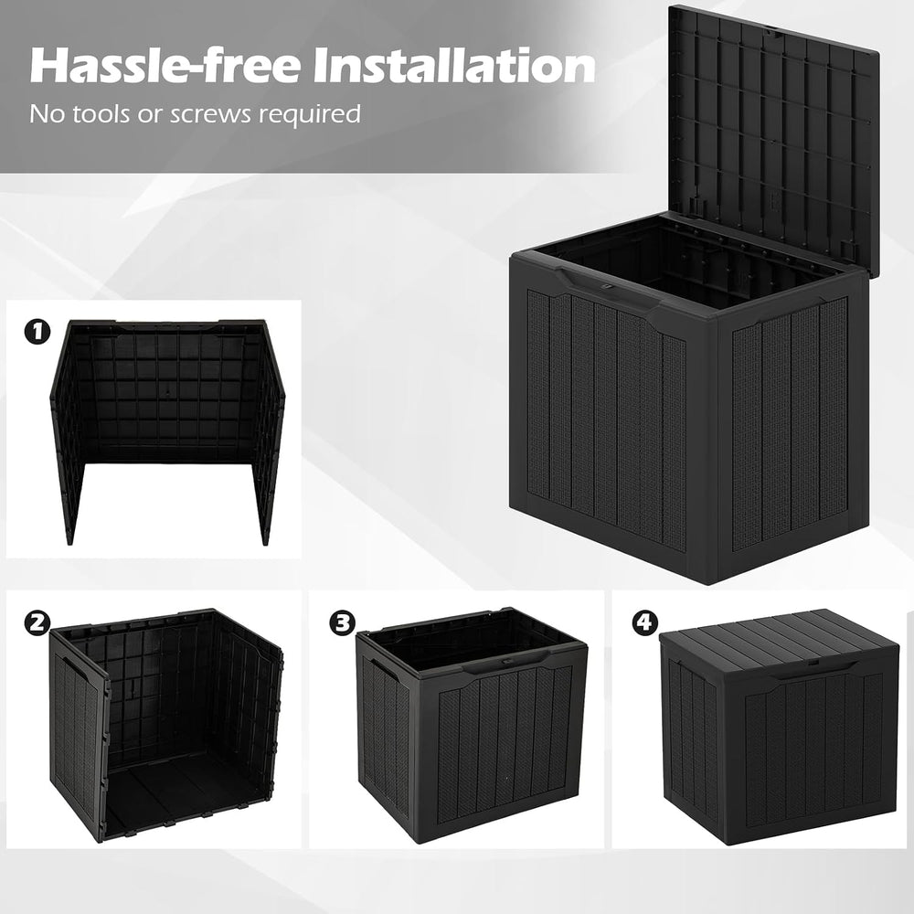 GIANTEX 25 Gallon Outdoor Storage Box, Patio Deck Box with Lockable Lid, Wick...