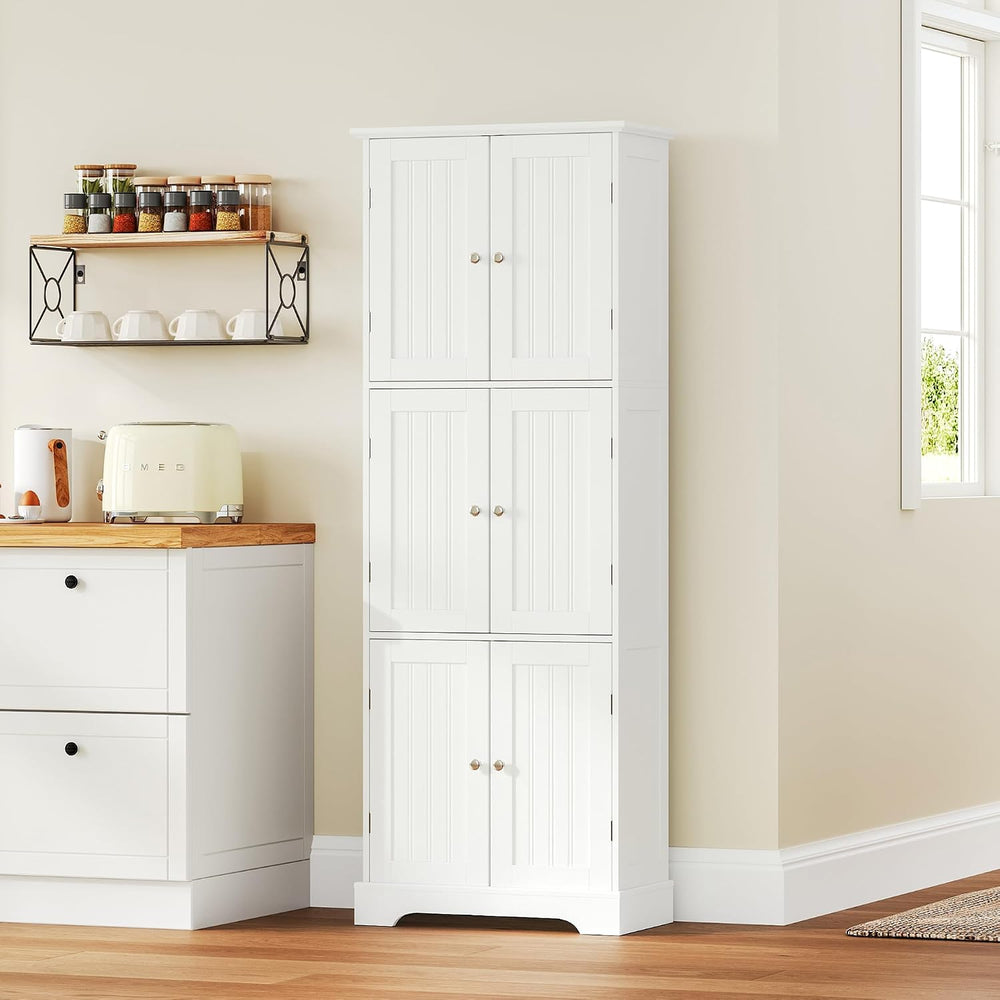 ChooChoo 63.2" Tall Bathroom Storage Cabinet with 6 Doors, Pantry Cabinet