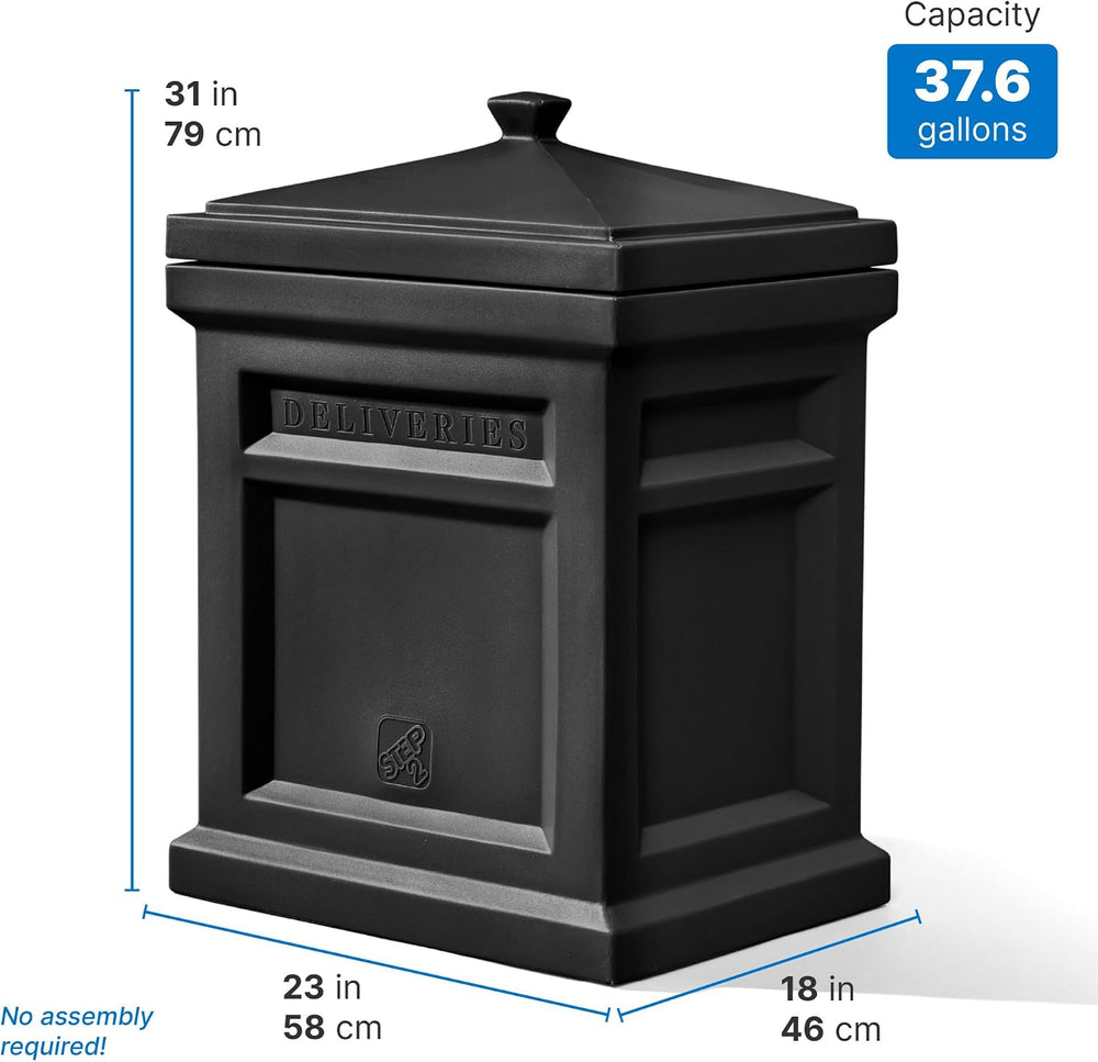 Step2 Express Parcel Delivery Box, Large Outdoor Package Bin with Lid, Weathe...