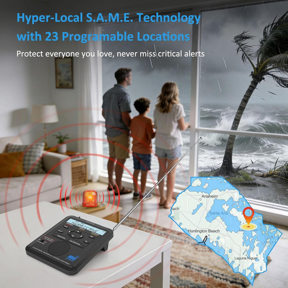 DreamSky Weather Radio NOAA Alert with Battery Backup & FM Radio for Home