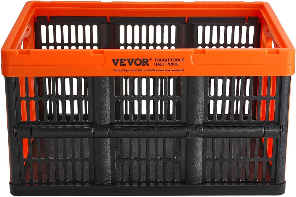 VEVOR 45L Plastic Collapsible Storage Basket 3 Packs, Folding Storage Crate