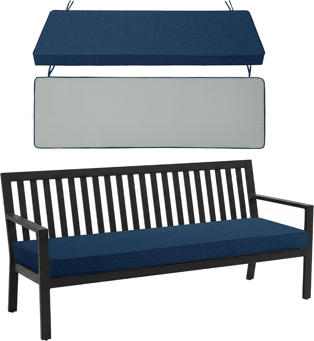 Outdoor Bench Cushion, 42 x 16 Inch, Navy Blue