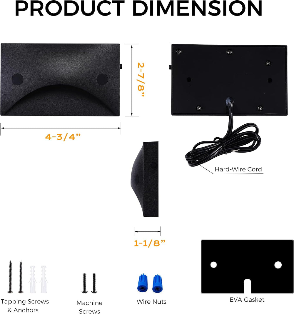 [6 Pack] Cloudy Bay Low Voltage LED Step Lights Outdoor, Surface Mount/J-Box ...