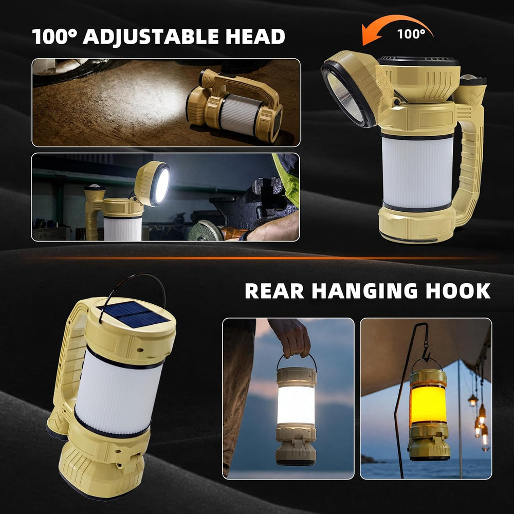 Handheld LED Rechargeable Spotlight Flashlight Lantern,Yellow