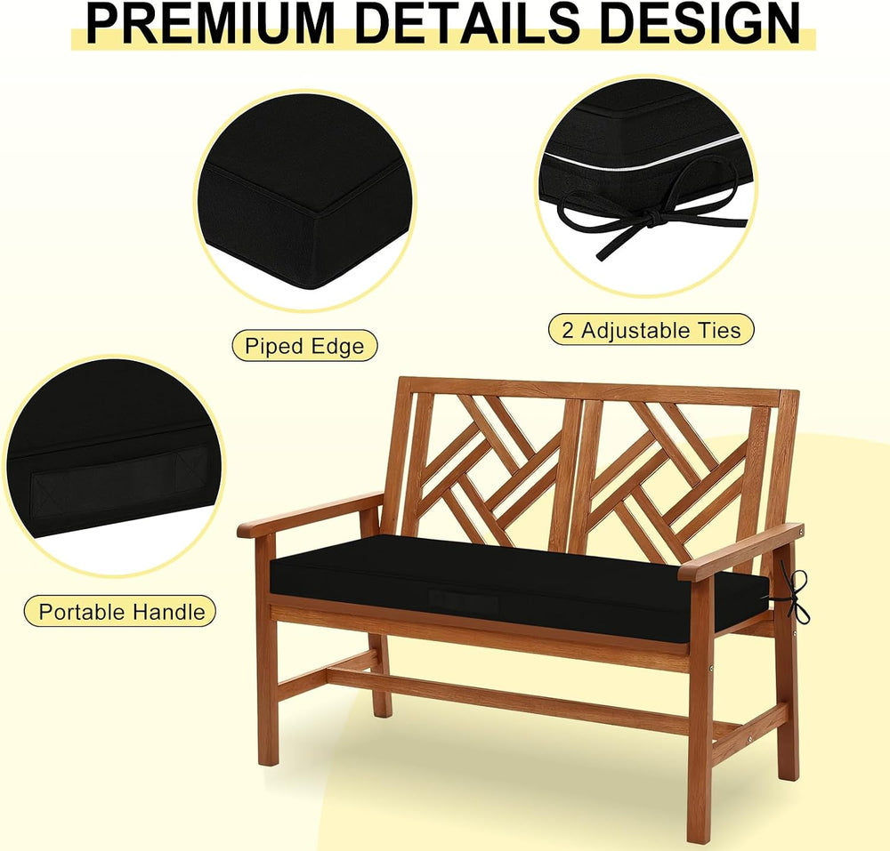 downluxe Outdoor Bench Cushion Waterproof, 42 x 18 Inch Patio Furniture Cushi...