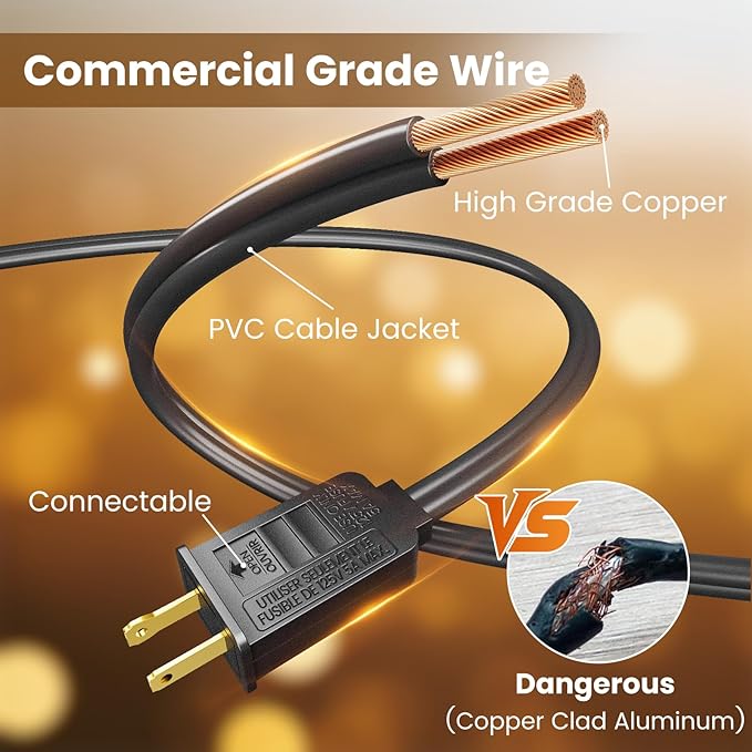 RTTY Dense-Glow 200FT Outdoor String Lights Expandable System with 100 G40 Bu...