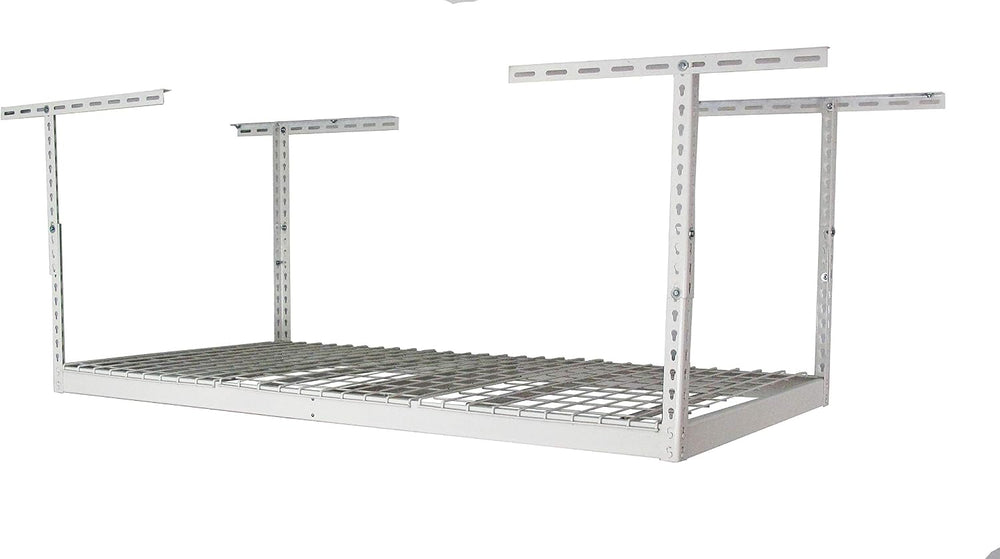 SafeRacks 3x6 Overhead Garage Storage Rack, White, 18"-33" Height