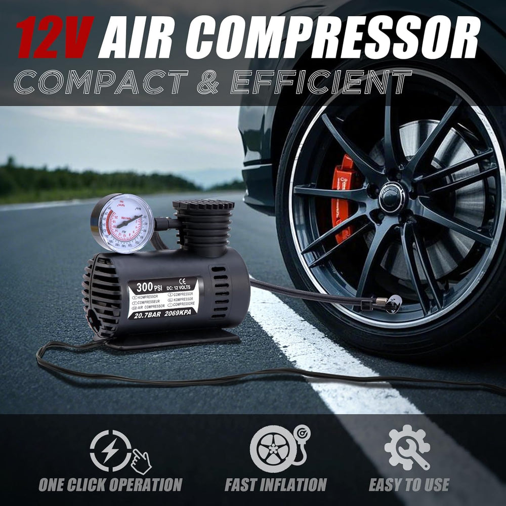 Car Emergency Roadside Assistance Kit with Jumper Cables Tire Inflator Automo...