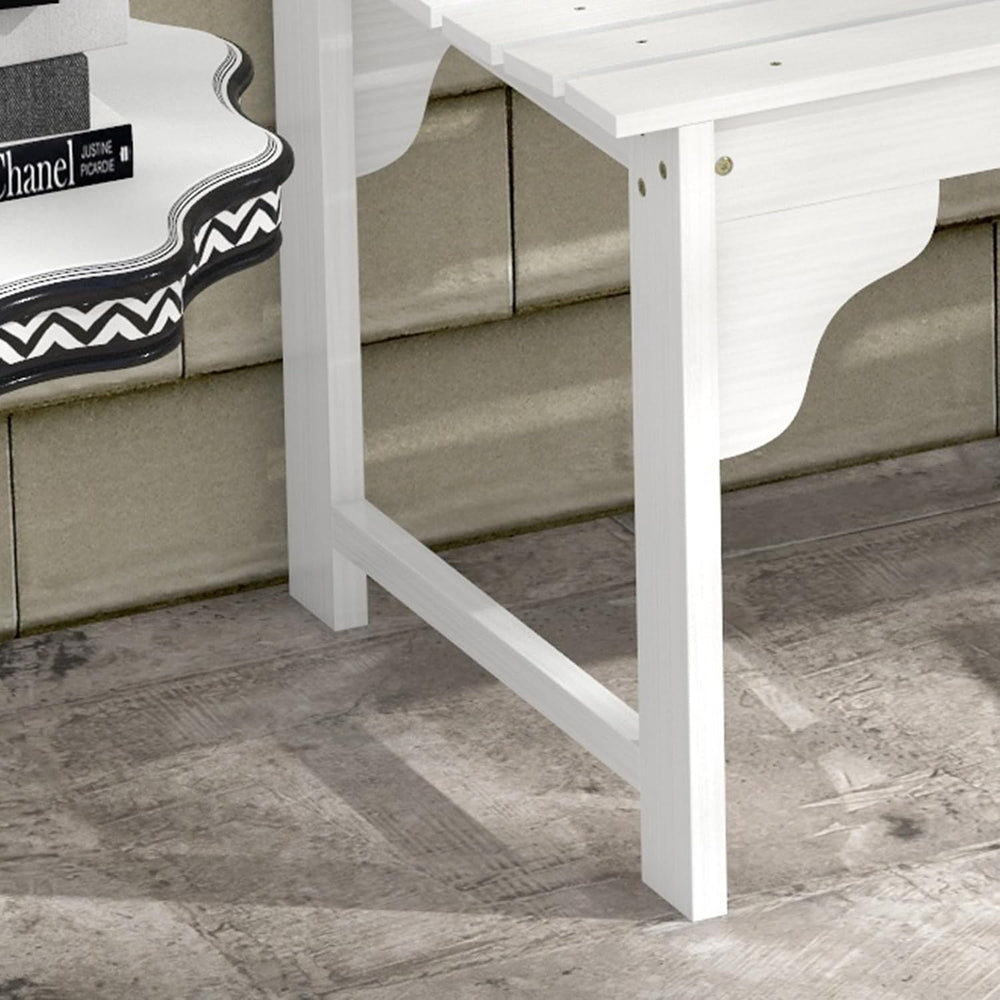 Outsunny Wooden Garden Bench Outdoor Park Bench with Slatted Seat White