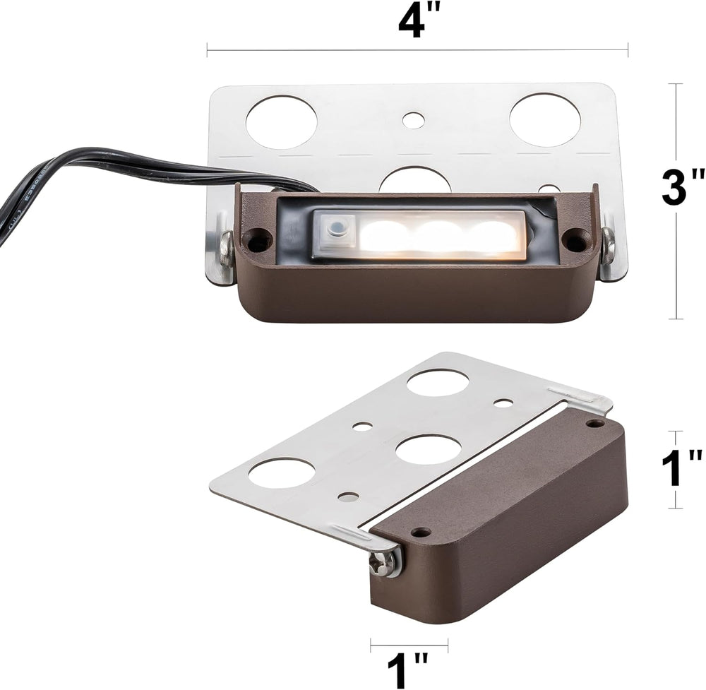 Low Voltage LED Step Lights 4 Pack, 4 Inch Outdoor Landscape Lighting for Dec...