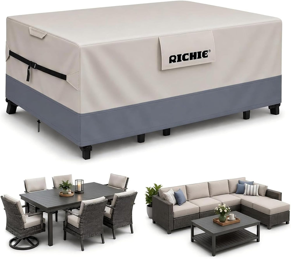 Outdoor Patio Furniture Cover, Heavy Duty Waterproof Dining Table and Chair S...