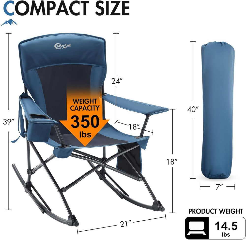 Portal Outdoor Rocking Camping Chair Folding Portable Rocker
