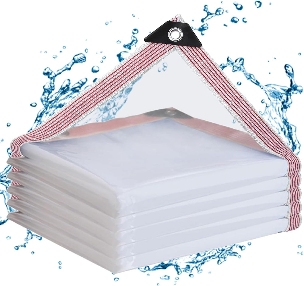 Clear Vinyl Tarp 8x12ft,10 Mil UV Resistant Waterproof Cover
