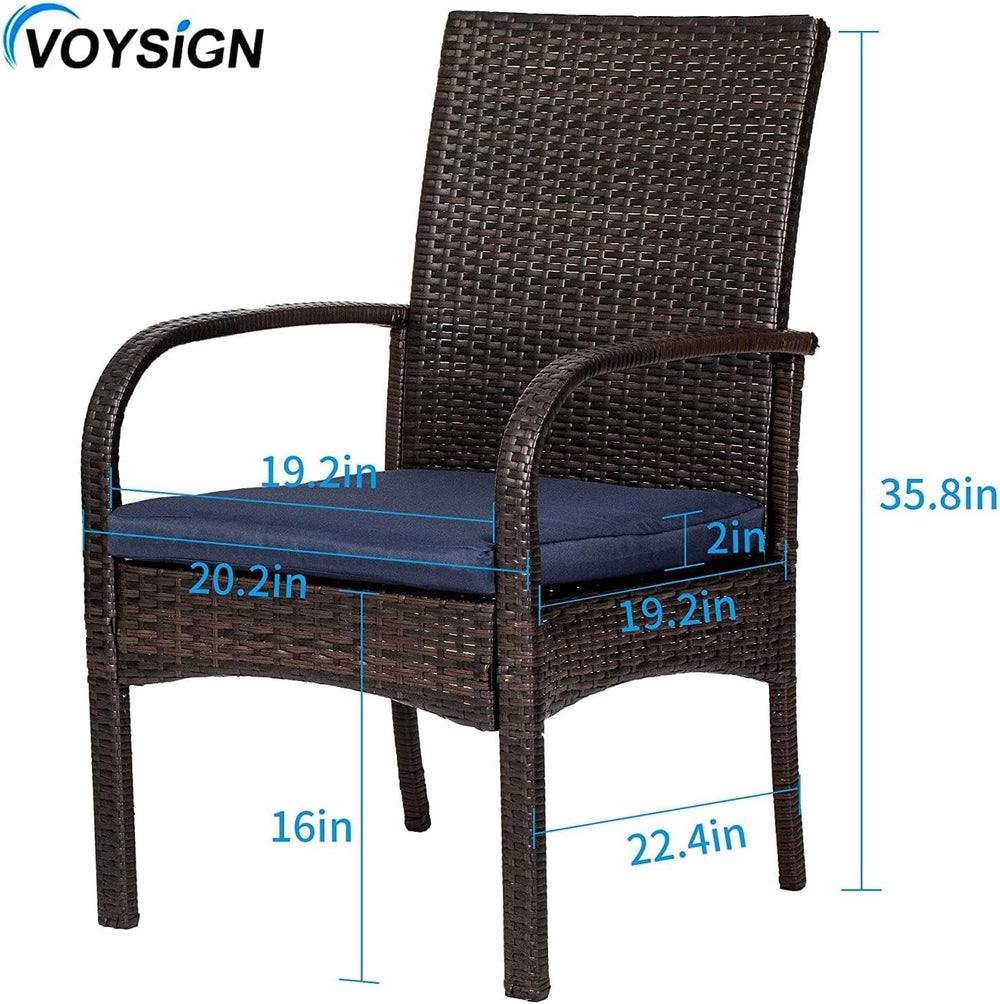 Outdoor Wicker Dining Chairs, Patio Rattan Dining Chairs Set of 2