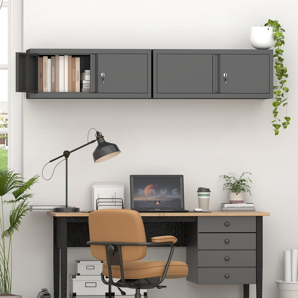 Metal Garage Wall Cabinets,13" H Garage Storage Cabinet Wall Mounted,Flo...