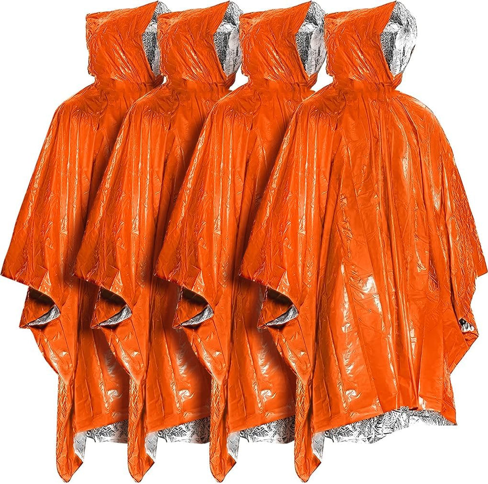 Everlit Survival Rain Poncho Emergency Mylar Space Blanket Camping Gear-Retai...