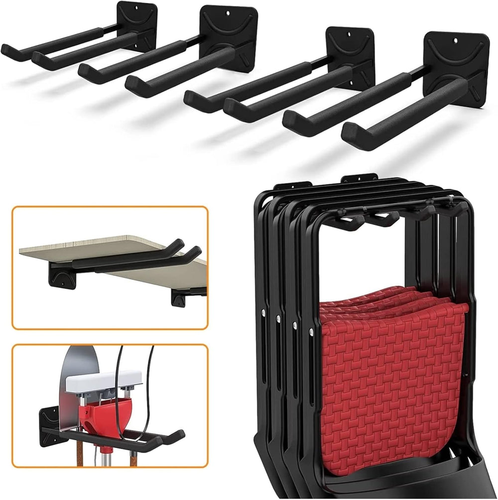 TORACK 4-Pack Garage Storage System Hooks, Wall Mount Tool Organizer