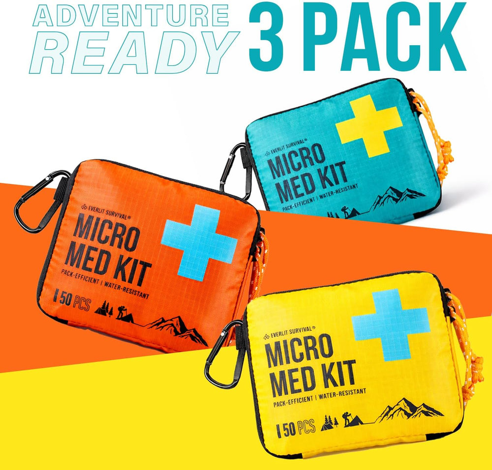EVERLIT Mini First Aid Kit [3-Pack], Ultralight Compact Water-Resistant Hiker...