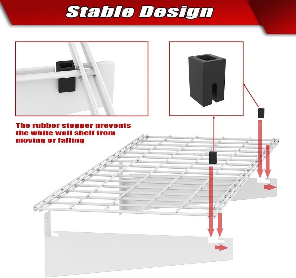 WALMANN 2-Pack Garage Wall Shelves, 45x15 in Wall Mounted Storage Shelf