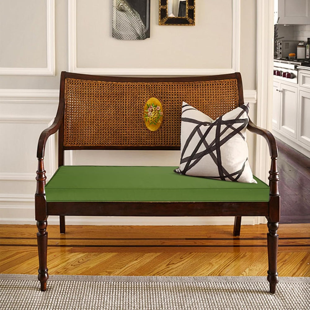 Mrsenloi Outdoor Bench Cushion, 48 x 16 x 3 in, Green, 28D Foam