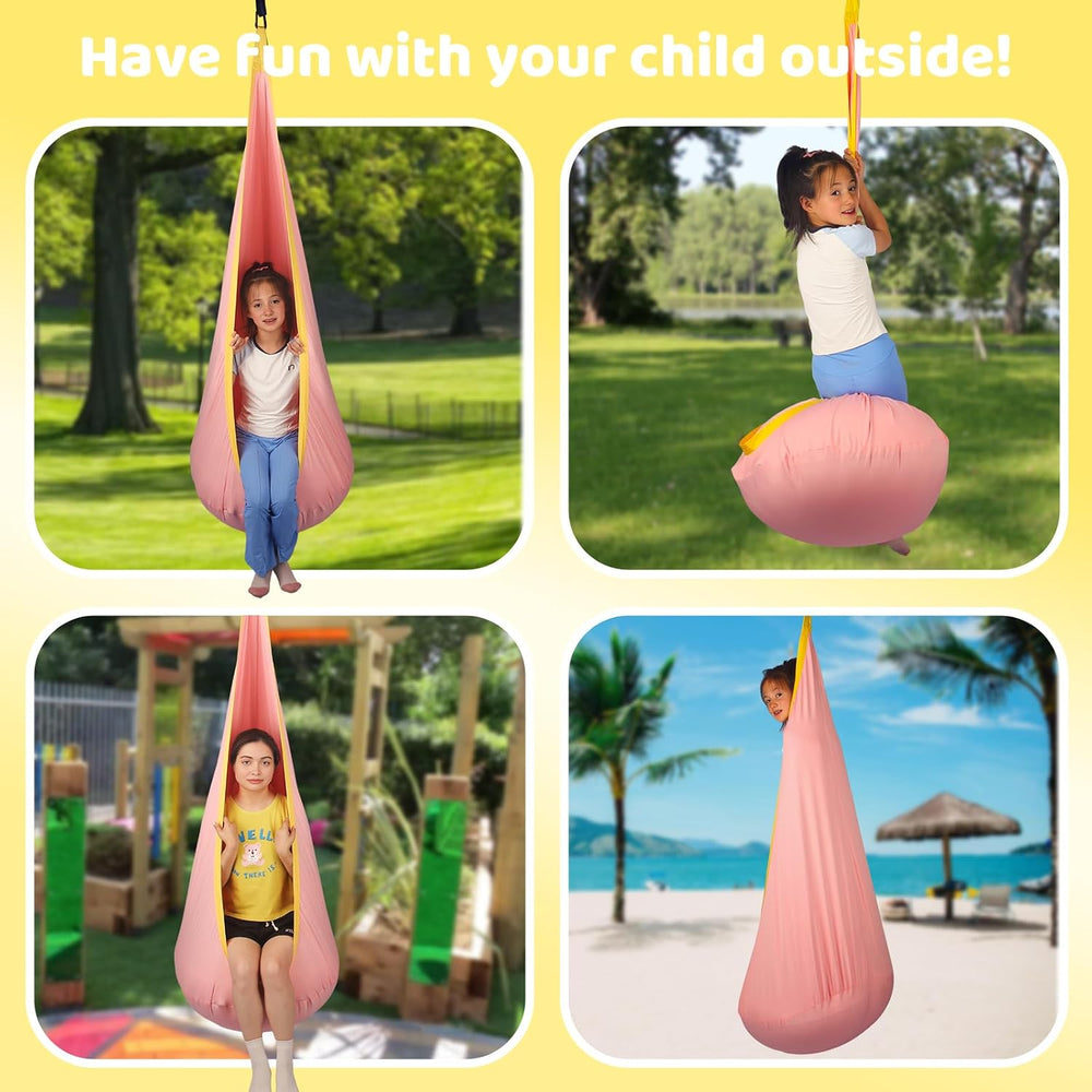 Sensory Pod Swing Hanging Seat Hammock Chair (Pink)
