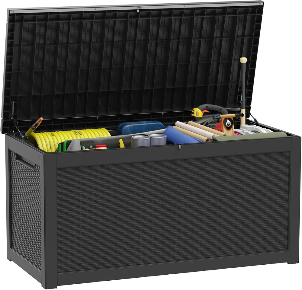 TARKARI 350 Gallon Resin Outdoor Storage Box, Waterproof & UV-Resistant D...