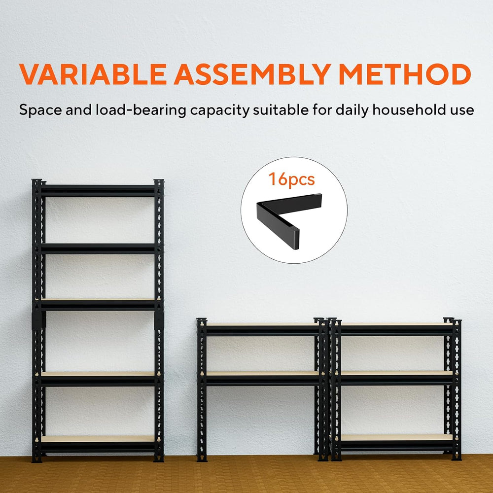 Garage Shelving 5 Tier Adjustable Metal Storage Shelves, Heavy Duty 1500LBS C...