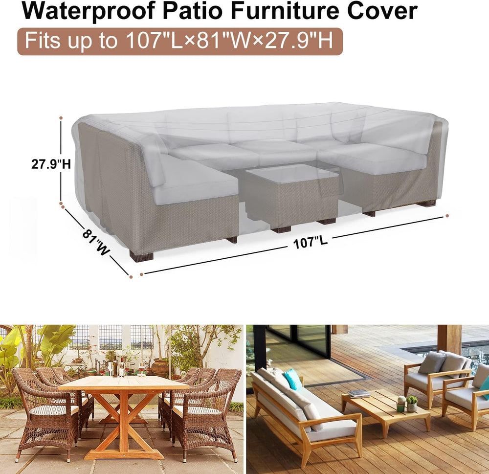 Mrrihand Outdoor Patio Furniture Covers Waterproof 107"Lx81"Wx27.9&...