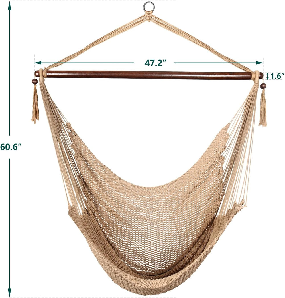 Bathonly Large Hammock Chair with Spreader Bar, Caribbean Hammock Swing Chair...