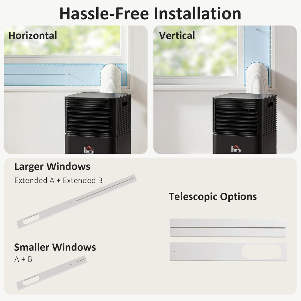 HOMCOM 8000 BTU Portable Air Conditioner for Rooms up to 344 Sq.Ft. Black
