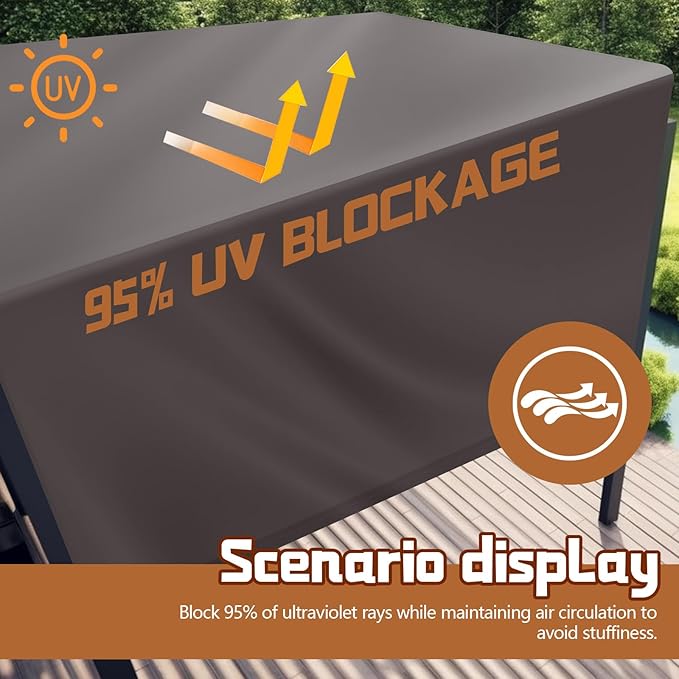 Universal Pergola Replacement Canopy Outdoor Canopy Shade Cover Waterproof Sh...