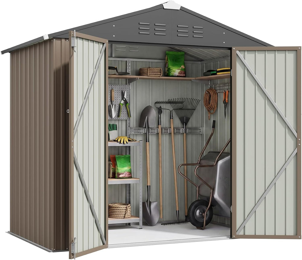 Patiowell 6x4 FT Storage Shed, Brown