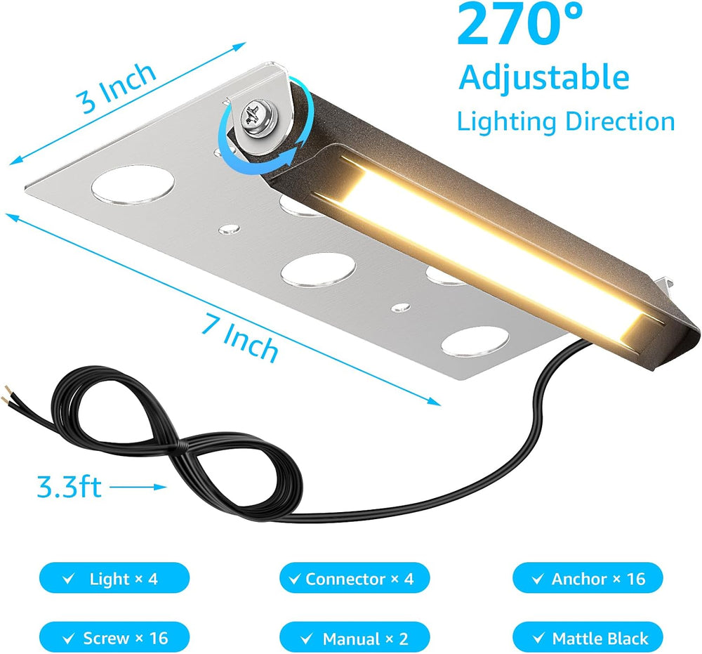SUNVIE 7 Inch Hardscape Lighting 5W LED Retaining Wall Lights 3000K Warm Whit...