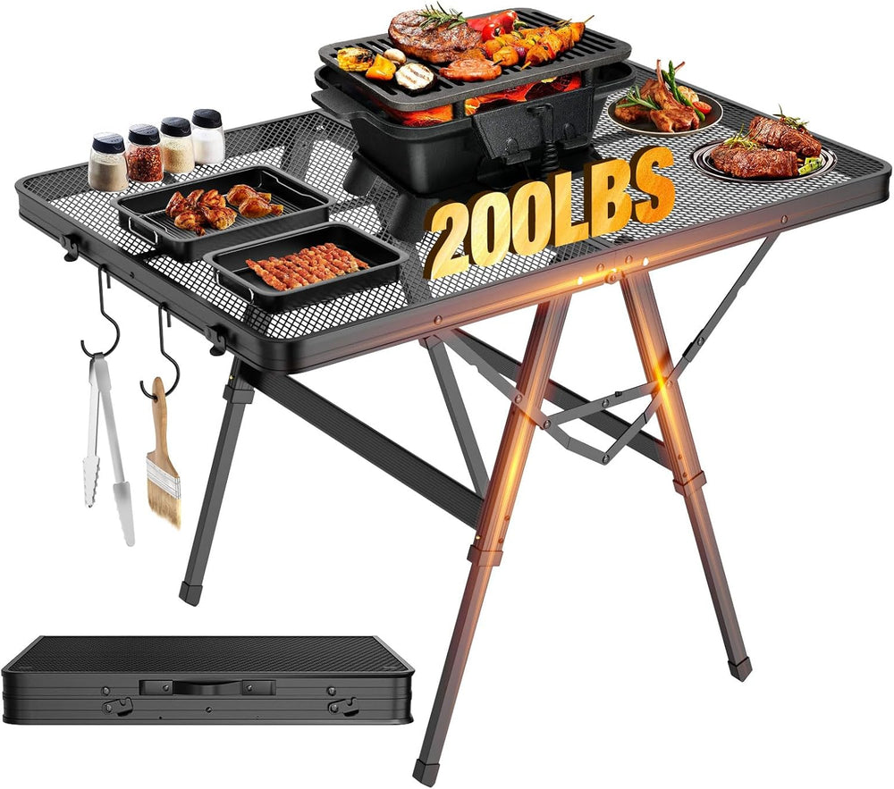 Raynesys Portable Folding Grill Table for Ourdoor, Camping, Picnic, BBQ