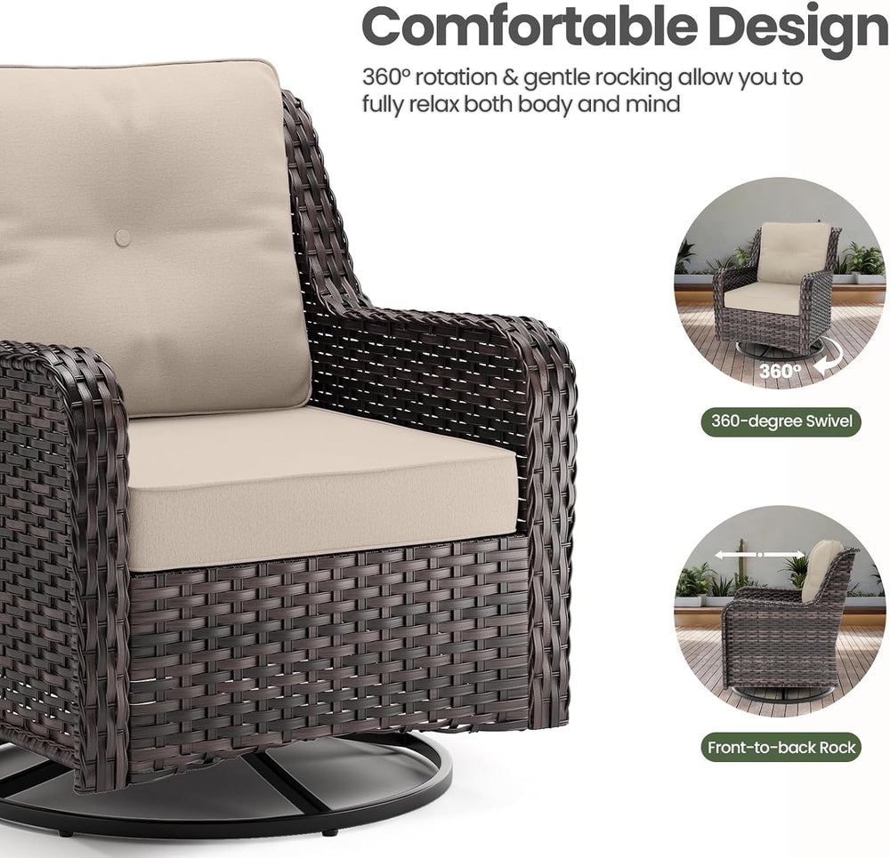 7 Pieces Patio Furniture Set,High Back Wicker Outdoor Sectional Furniture Set...