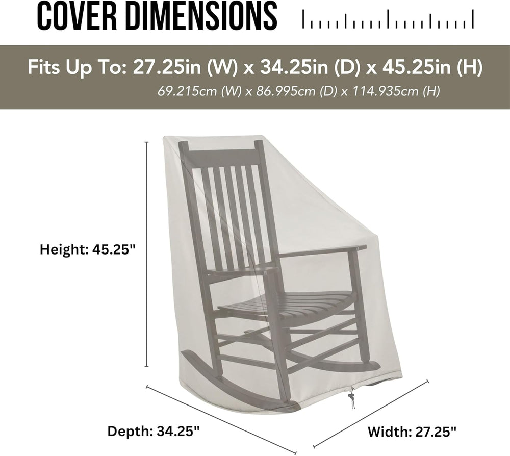 Shine Company 4361 Weatherproof Outdoor Rocking Chair Cover, 100% Woven Polye...