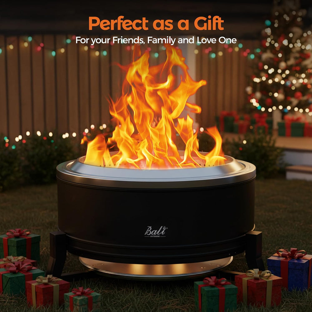 Large Outdoor Fire Pit for Smokeless Firepit Wood Burning with Grill