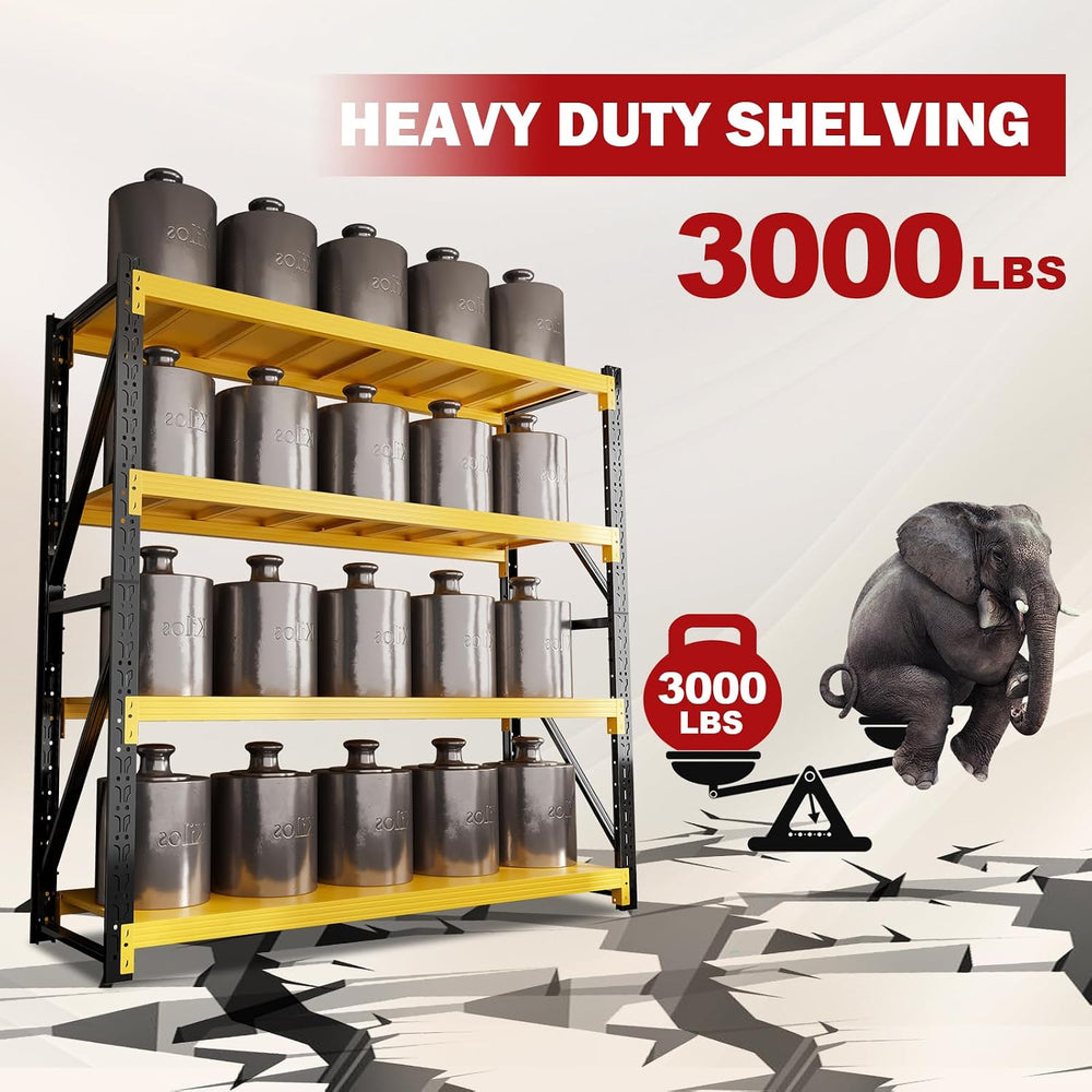 60"W x 20"D x 79"H Storage Shelves, 5000LBS Heavy Duty Metal S...