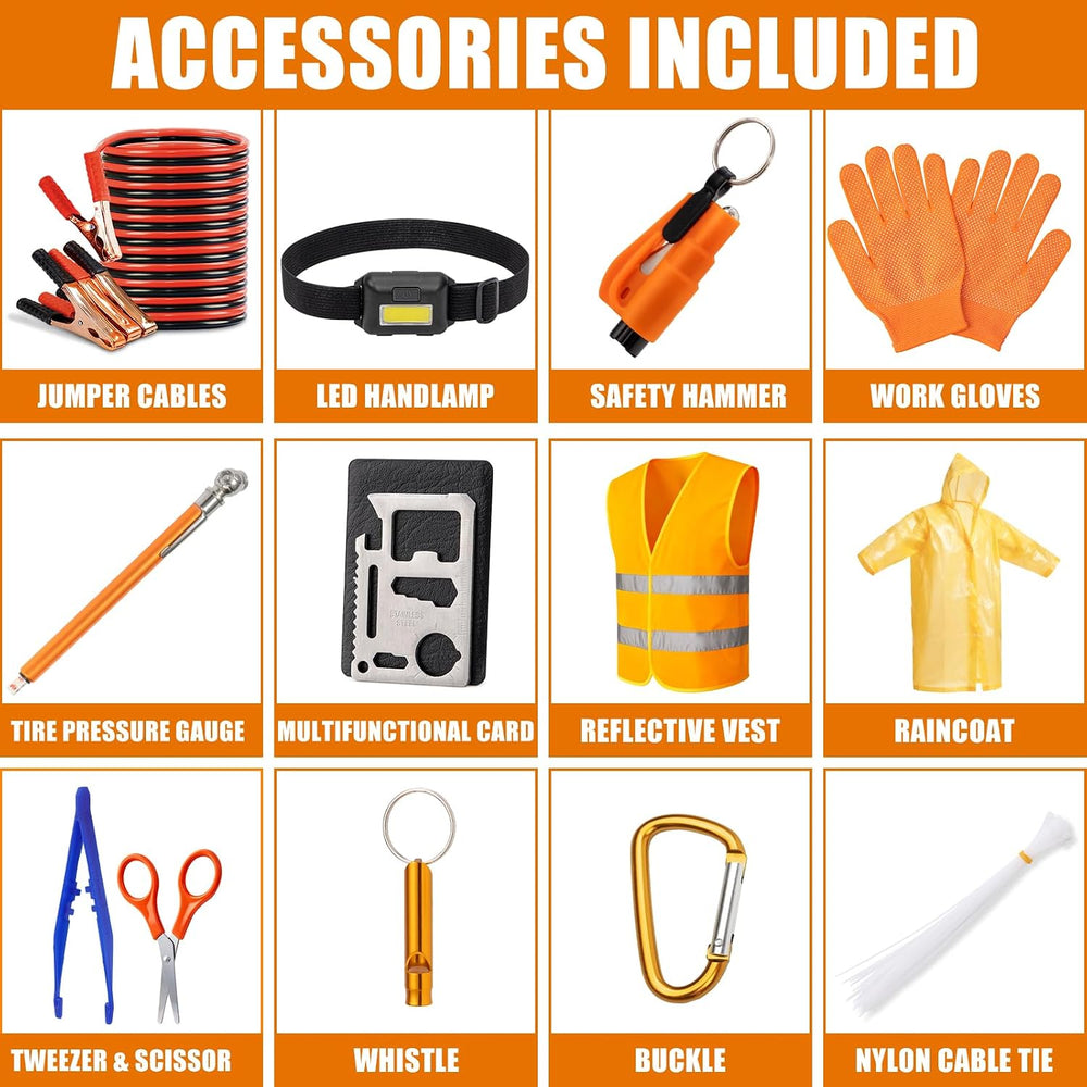 Car Roadside Emergency Kit, Car Safety Kit Portable Car Kits for Emergency wi...