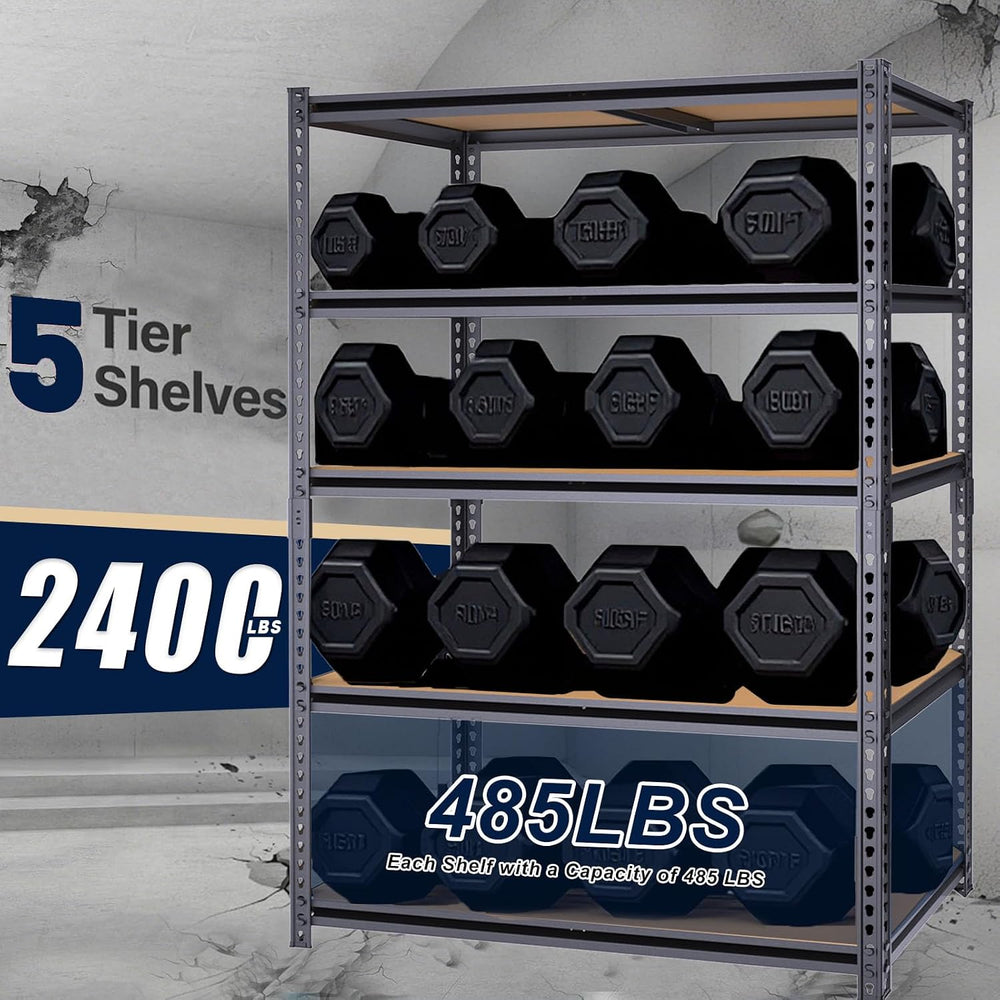 40" W Garage Shelving Unit, 2400Lbs Storage Shelves, Heavy Duty Adjustab...