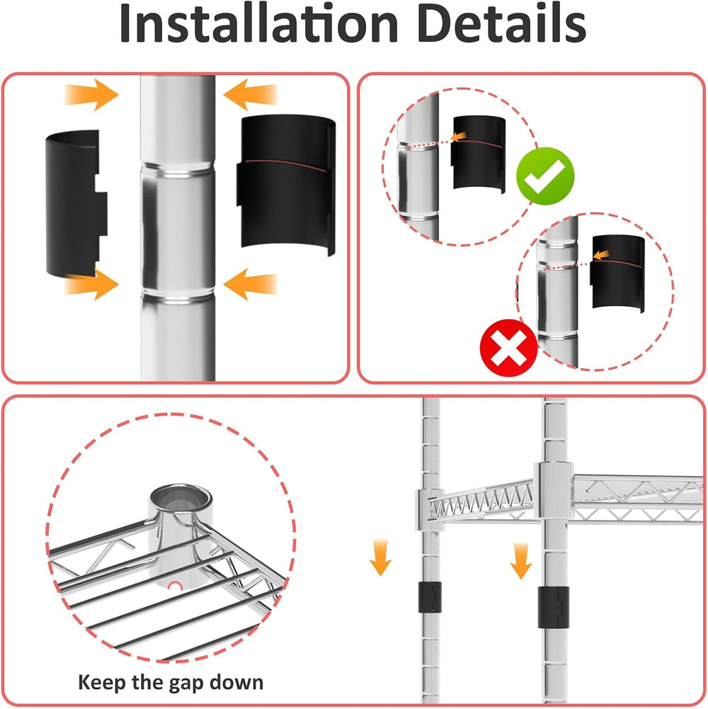 Garage Shelving with Wheels, 5 Tier Shelving Unit and Adjustable Feet, 865 lb...