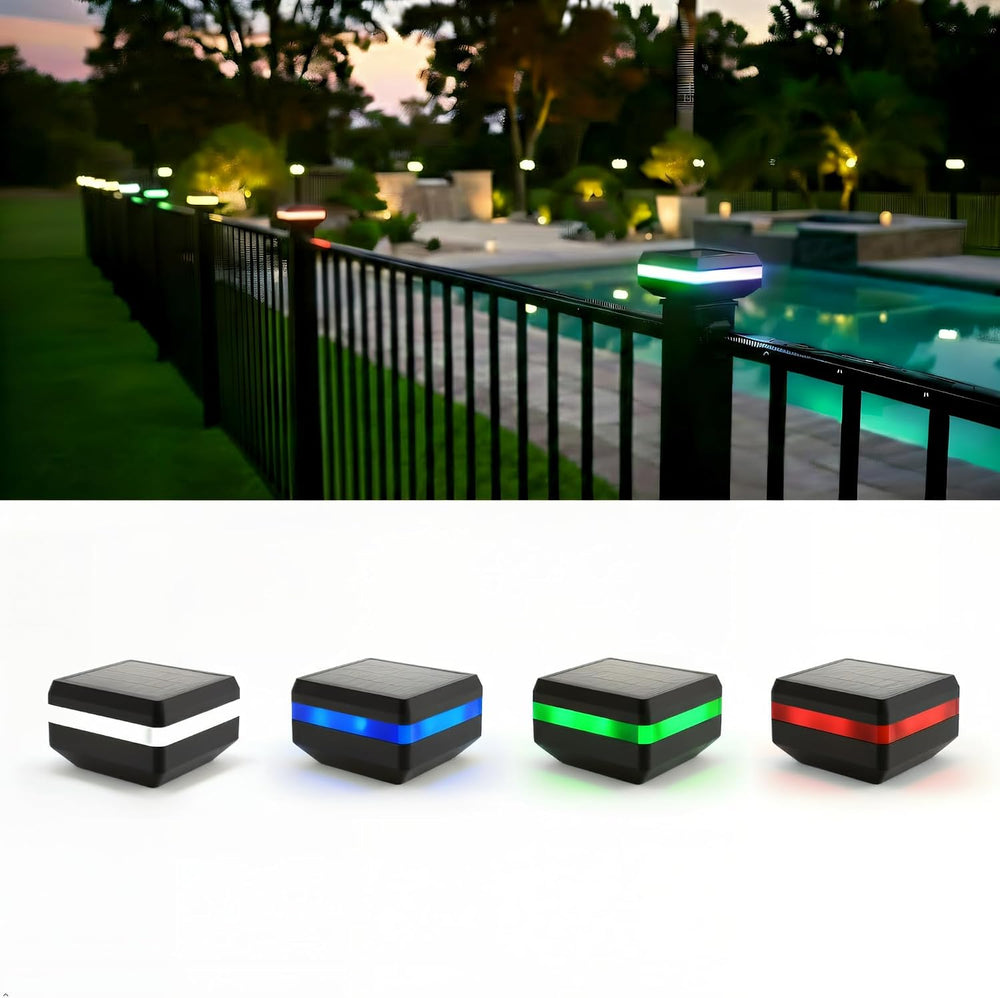 4 Pack Solar Post Cap Lights for 2x2 Inch Aluminum, Wrought Iron, and Garden/...