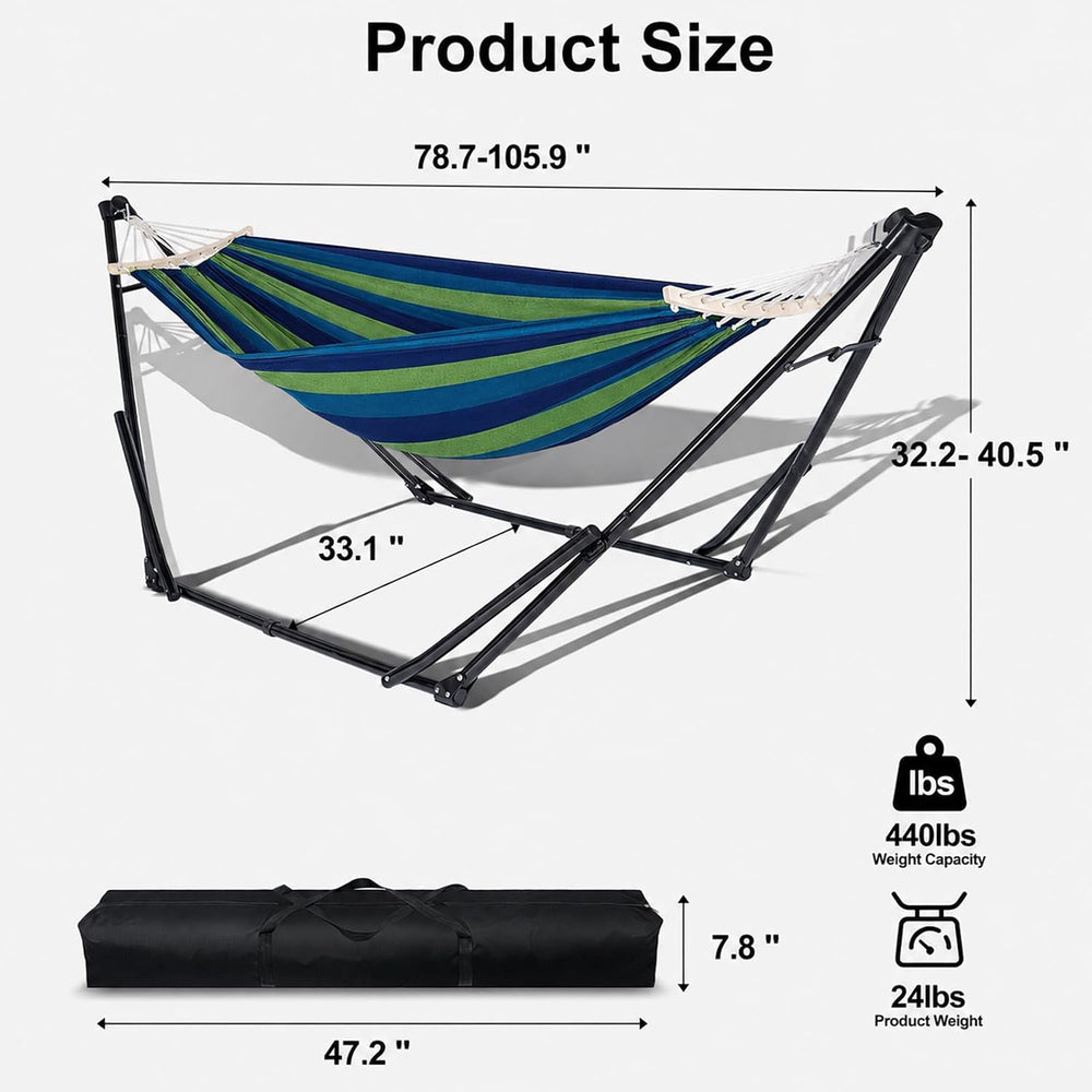2-in-1 Hammock Chair with Stand, Portable Hammock, Cyan