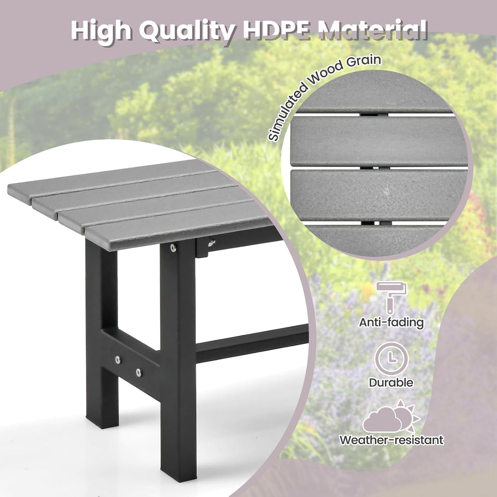 Tangkula 47 Inch HDPE Outdoor Bench Backless, Patio Garden Dining Bench with ...