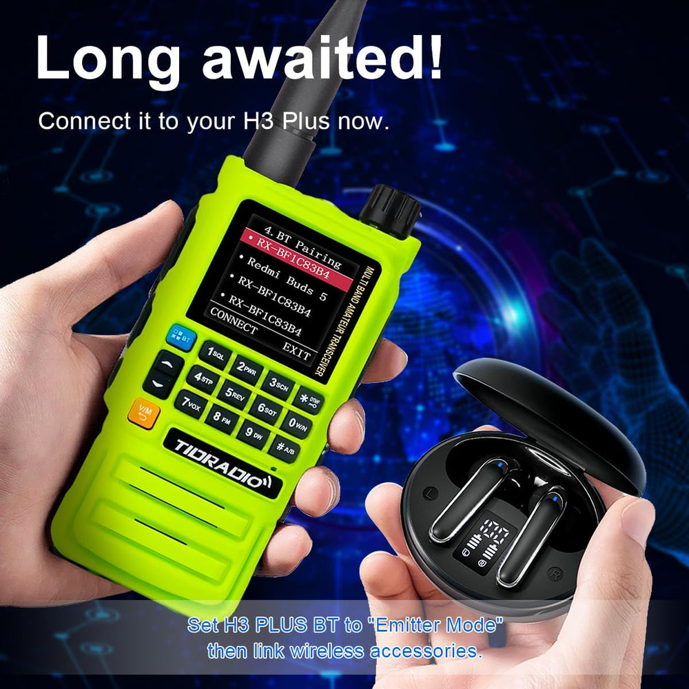 TIDRADIO TD-H3 Plus Ham Radio Handheld, Bluetooth-Headphone-connectable,Wirel...