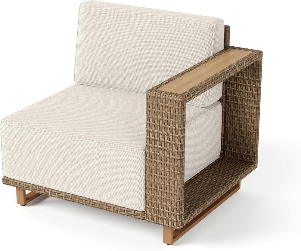 4-Piece Patio Sectional Furniture Set with 10" Thick Cushions