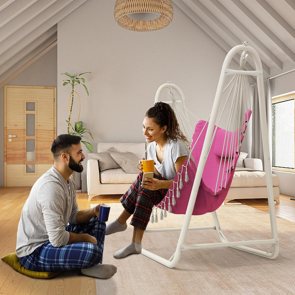 TOREVISIOR Hammock Chair with Stand, 350 lbs Swing Chair for Indoor Outdoor