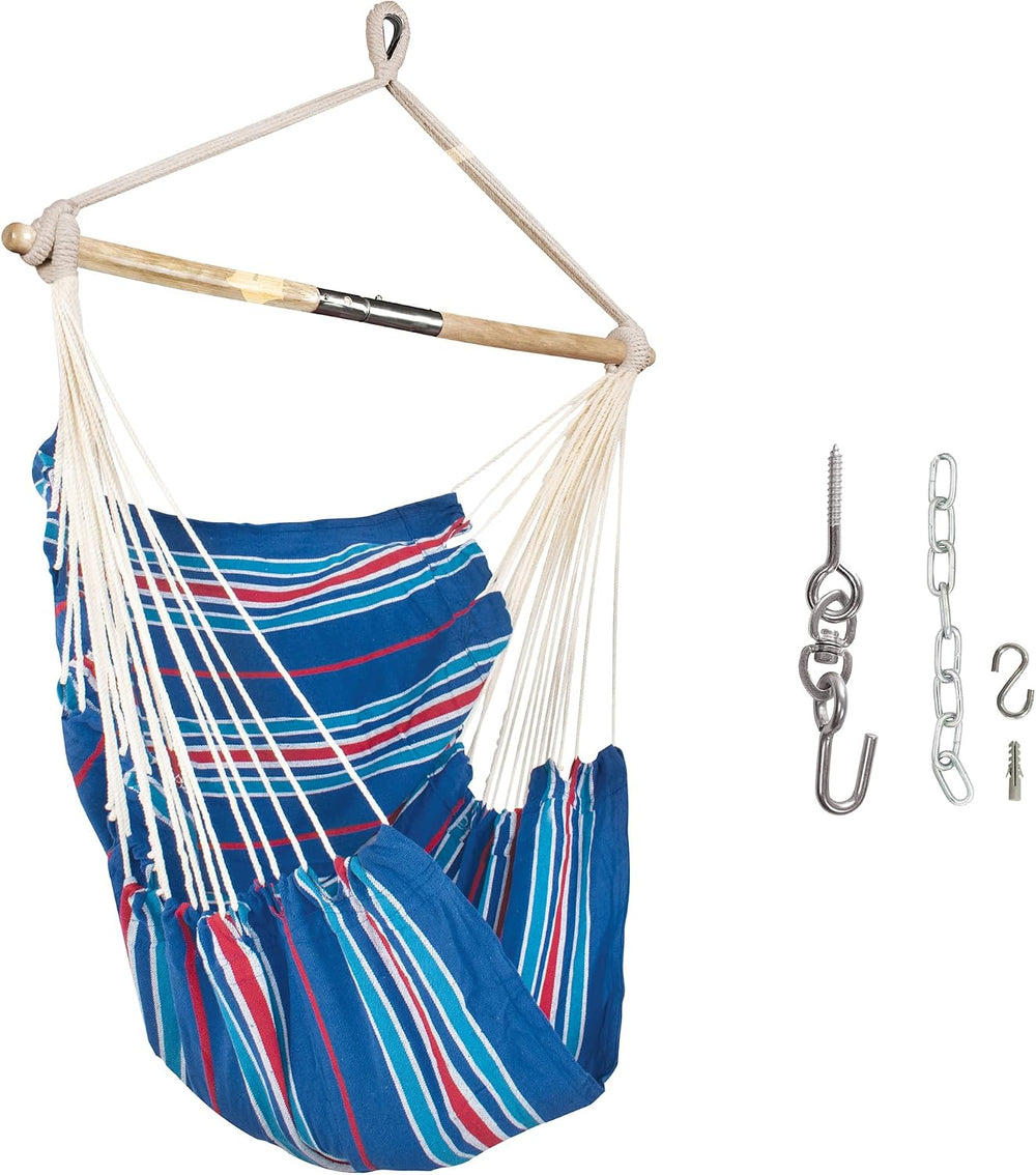 Bliss Hammocks Hammock Chair, Collapsible Spreader Bar, Patriotic Stripe