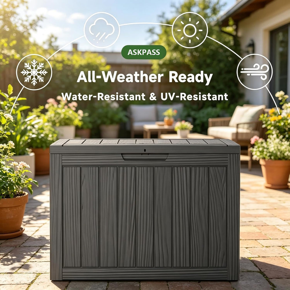 65 Gal Outdoor Storage Box Waterproof Lockable Deck Box