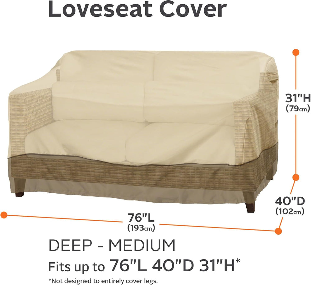 Classic Accessories Veranda Water-Resistant 76 Inch Deep Seated Patio Sofa/Lo...